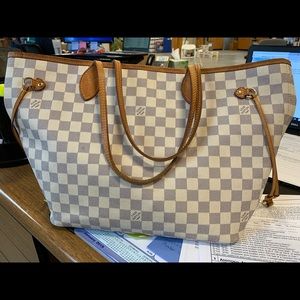 Pre-loved Neverfull MM Damier Azur